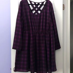 Torrid Purple Plaid Babydoll Dress 4x